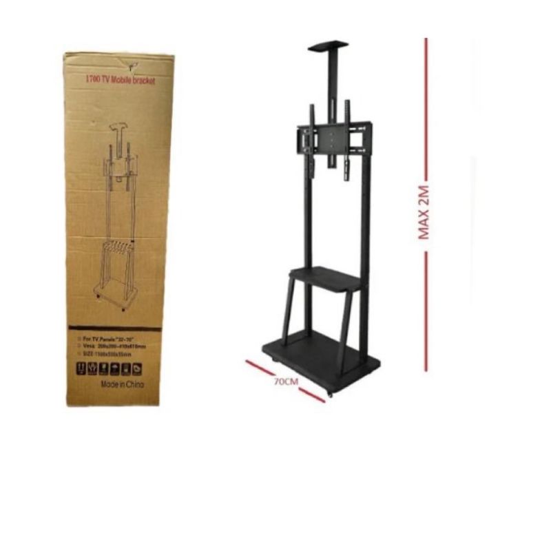 GENERICO - Soporte Base Pedestal Tv 32 60 Móvil Ruedas Ajustable 50k Color Negro