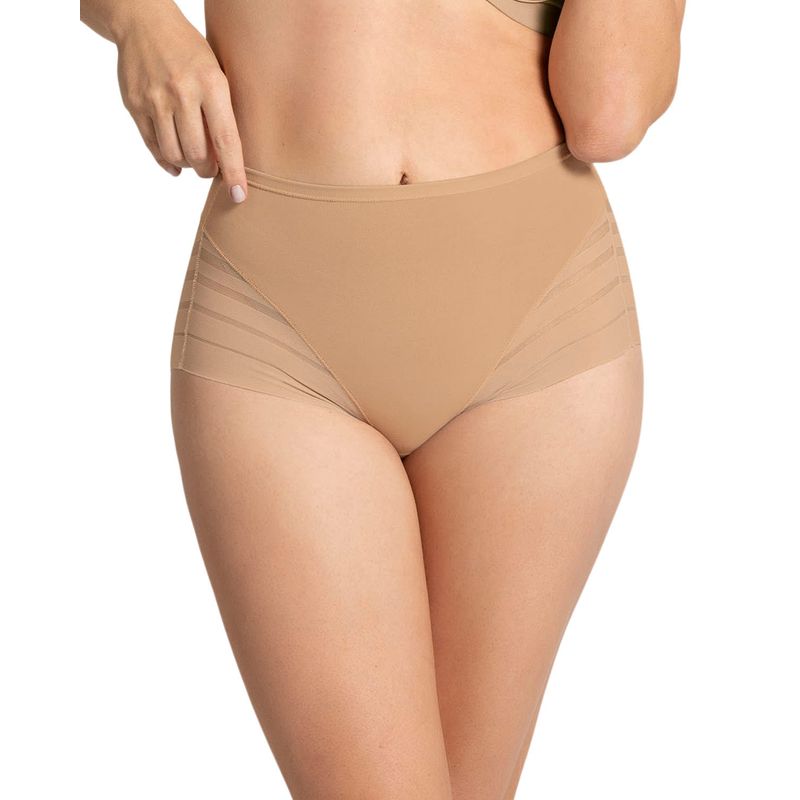 LEONISA - Leonisa Panty faja clásico control moderado de abdomen y bandas en tul