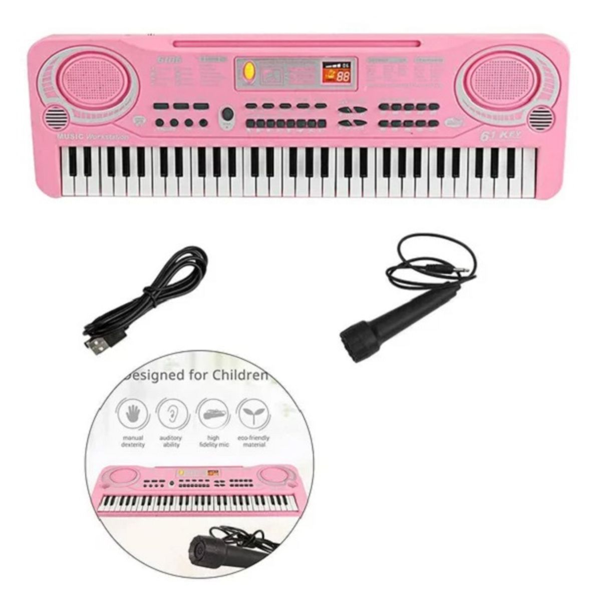 GENERICO - Piano Organeta Teclado Didactico Para Niños 61 Teclas