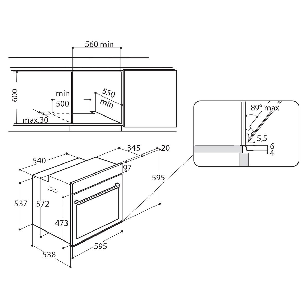 WHIRLPOOL - Horno Whirlpool Electrico 60 Cms