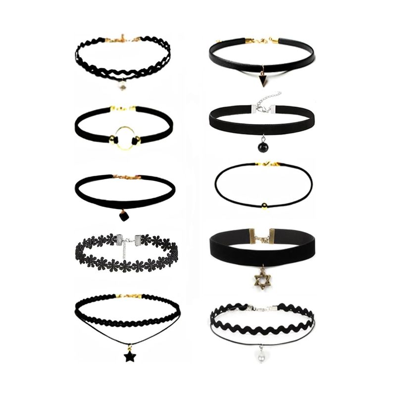 GENERICO - Set Gargantilla Collar Choker X 4 Unidades Cadenas_.