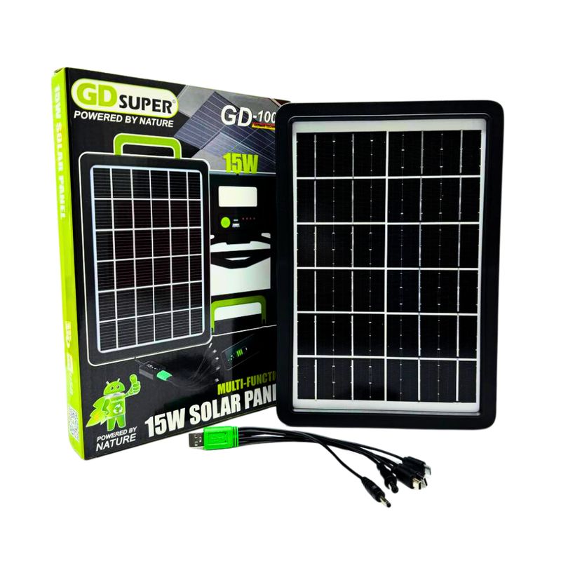 GENERICO - Panel Solar De Bateria Integrada Recargable Carga Rápida 15w