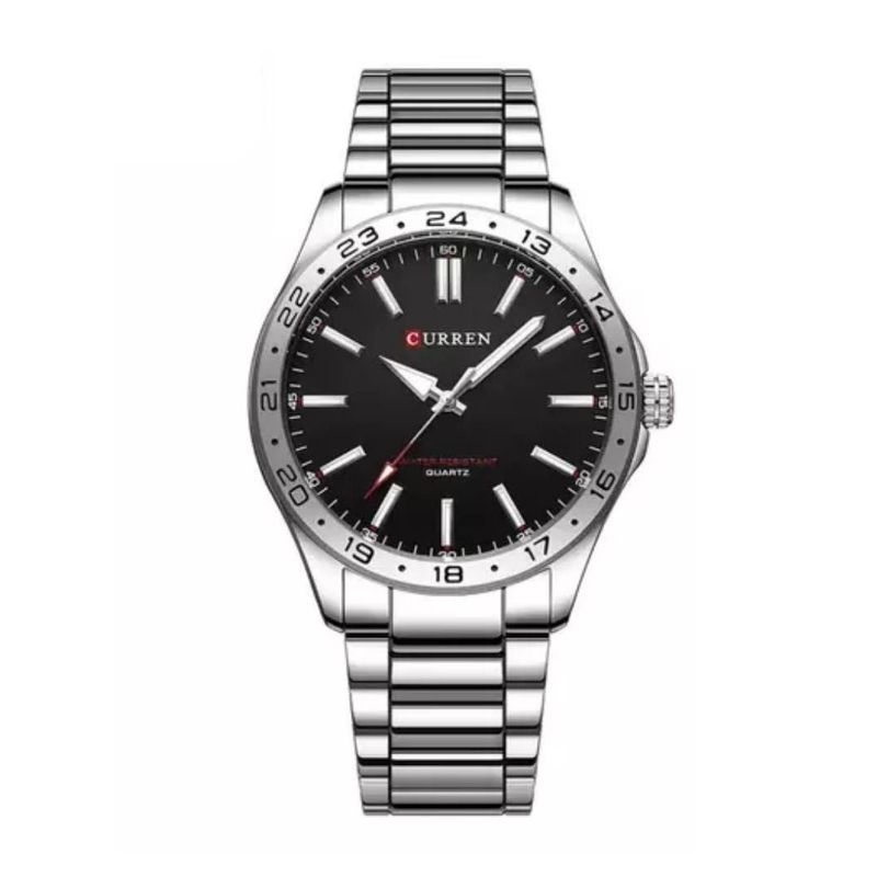 CURREN - Reloj Análogo Curren KRED9302 Negro En Acero Color Plateado