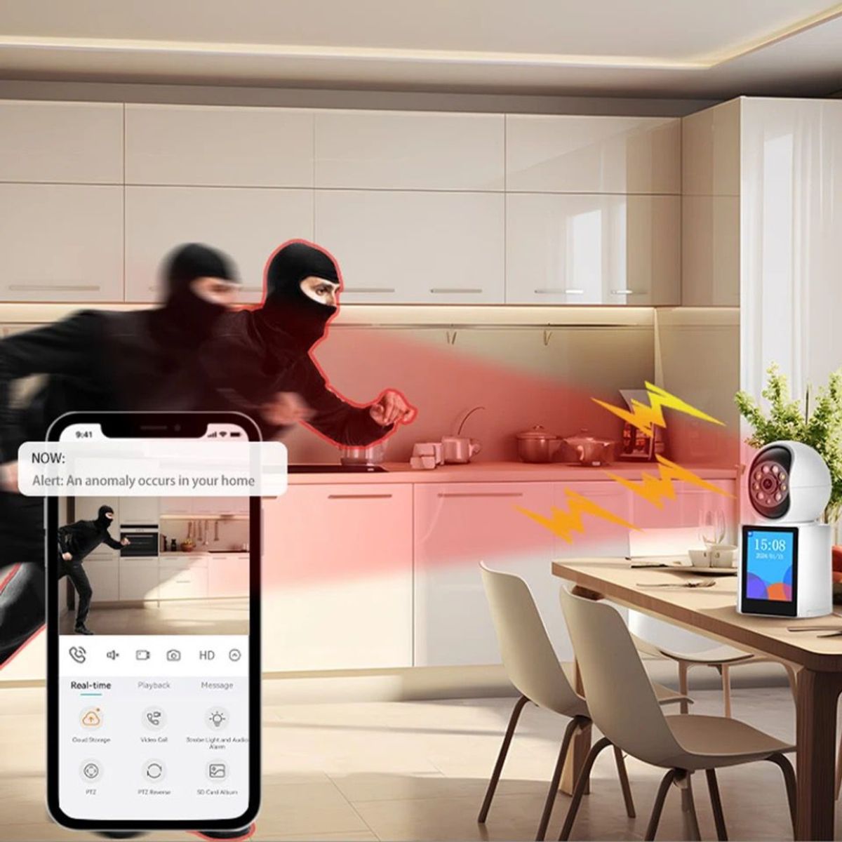 GENERICO - Camara De Seguridad Wifi Video Llamada Con Pantalla Icsee