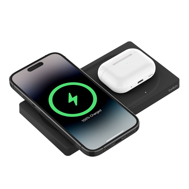 BELKIN - Base Carga 2 en 1 Wireless Magsafe 15W, Belkin Boostcharge Pro