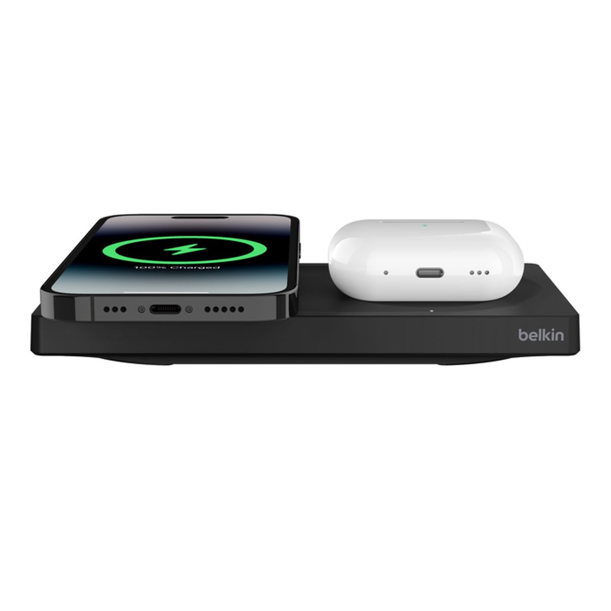 BELKIN - Base Carga 2 en 1 Wireless Magsafe 15W, Belkin Boostcharge Pro