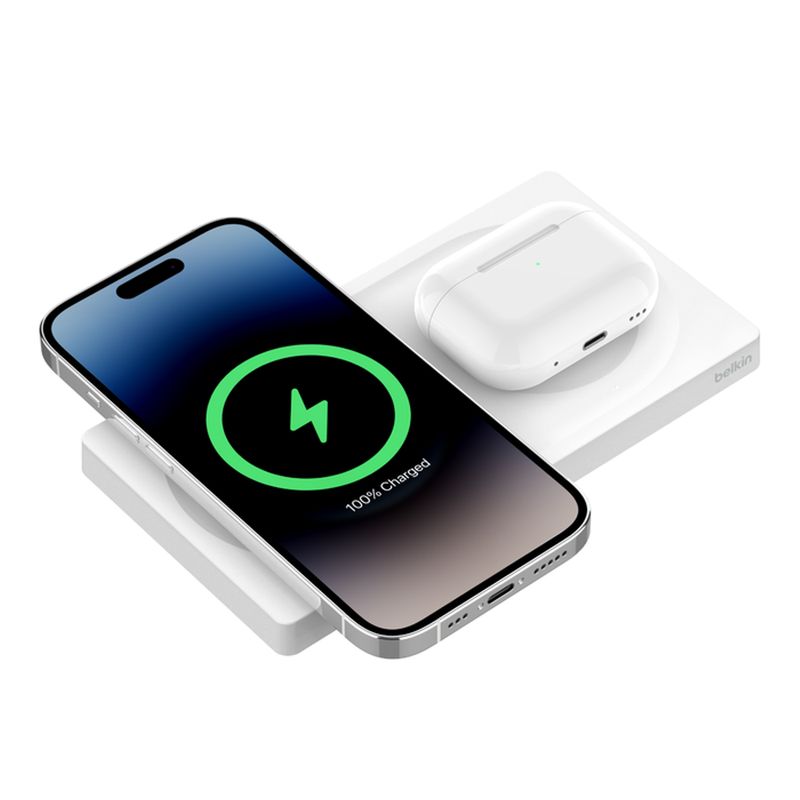 BELKIN - Base Carga 2 en 1 Wireless Magsafe 15W Belkin Boostcharge Pro Wht
