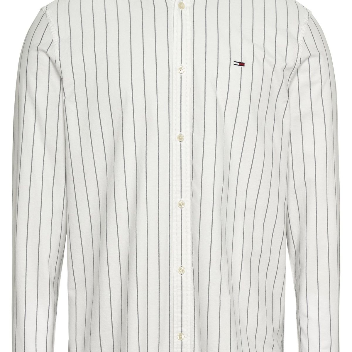 TOMMY HILFIGER - Camisa blanca De Rayas oxford de corte clásico Tommy Jeans