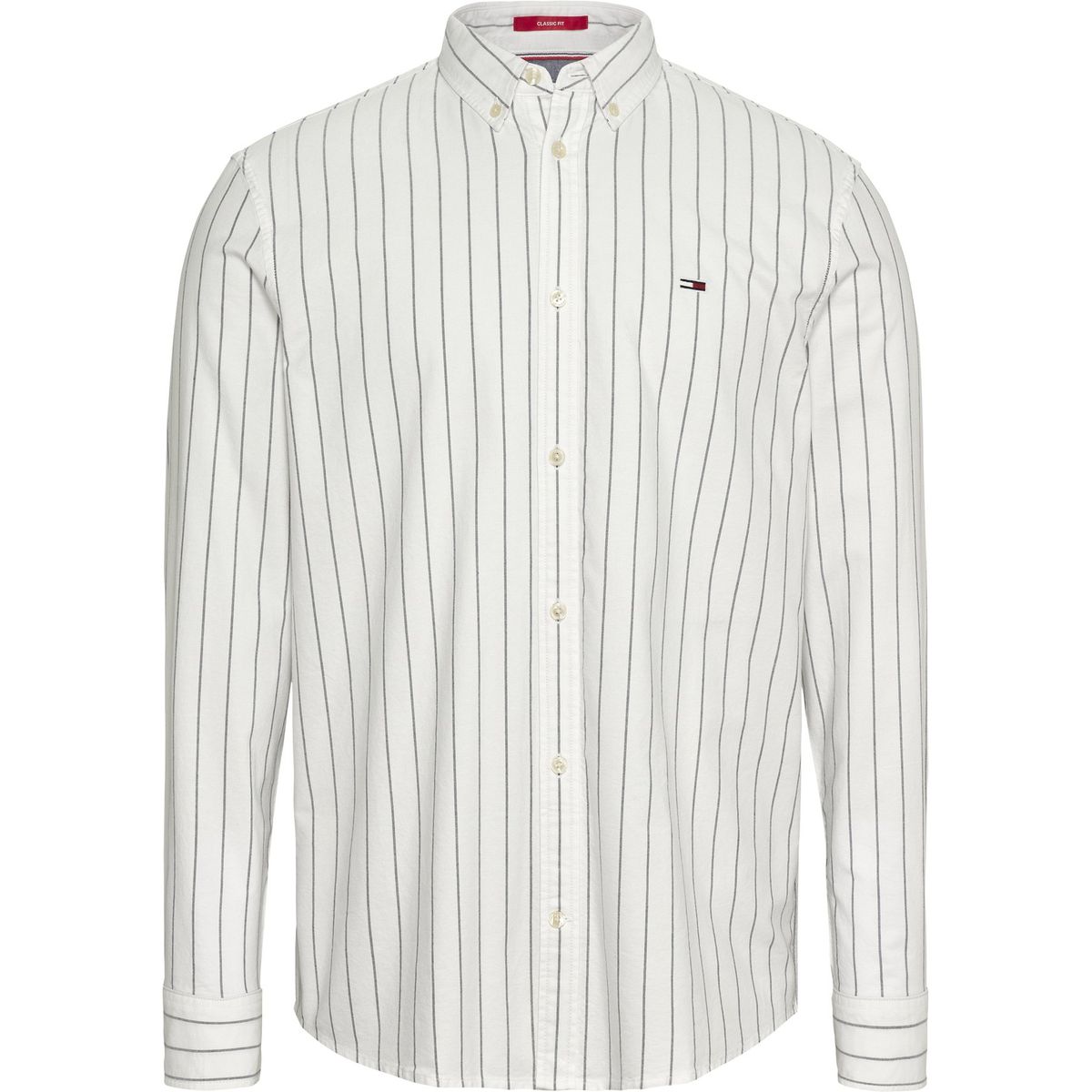 TOMMY HILFIGER - Camisa blanca De Rayas oxford de corte clásico Tommy Jeans
