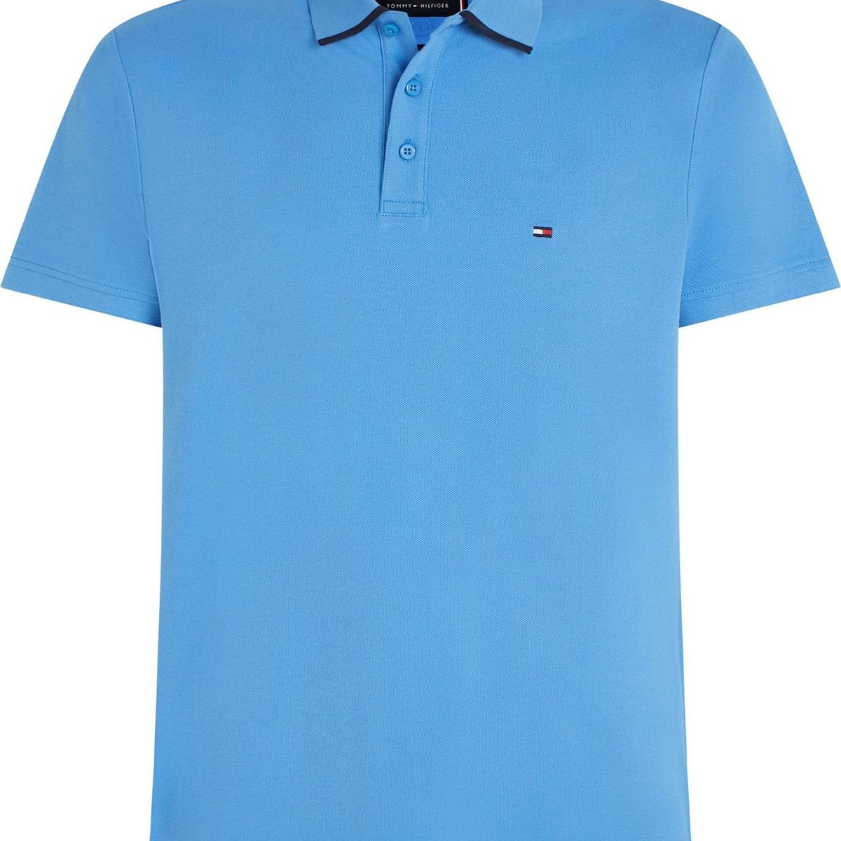 TOMMY HILFIGER - Polo azul ribeteado con monotipo Hilfiger Tommy Hilfiger