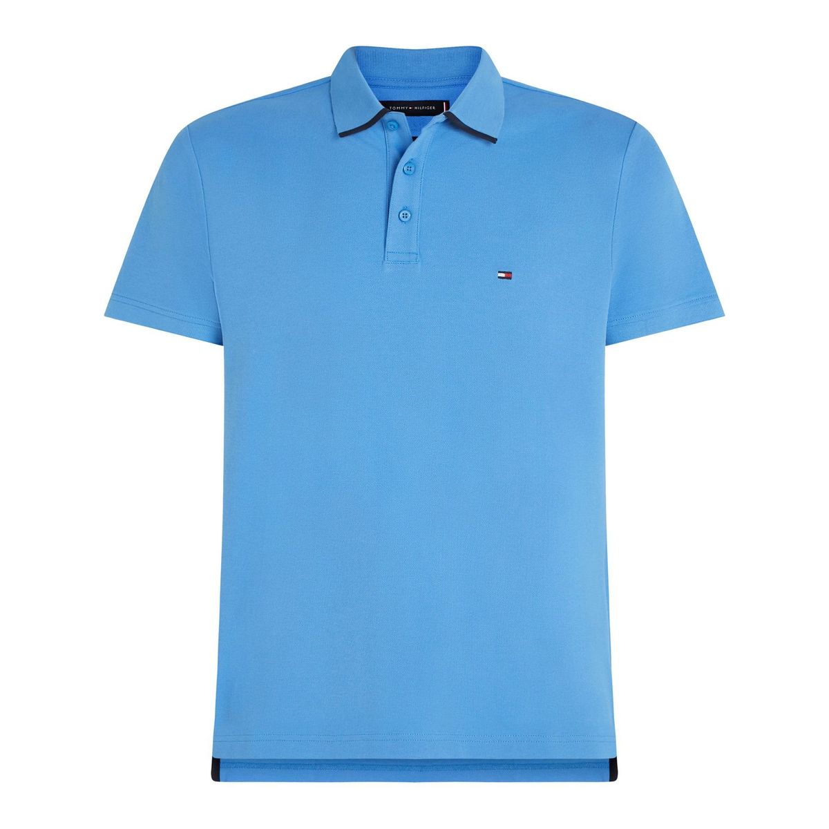 TOMMY HILFIGER - Polo azul ribeteado con monotipo Hilfiger Tommy Hilfiger