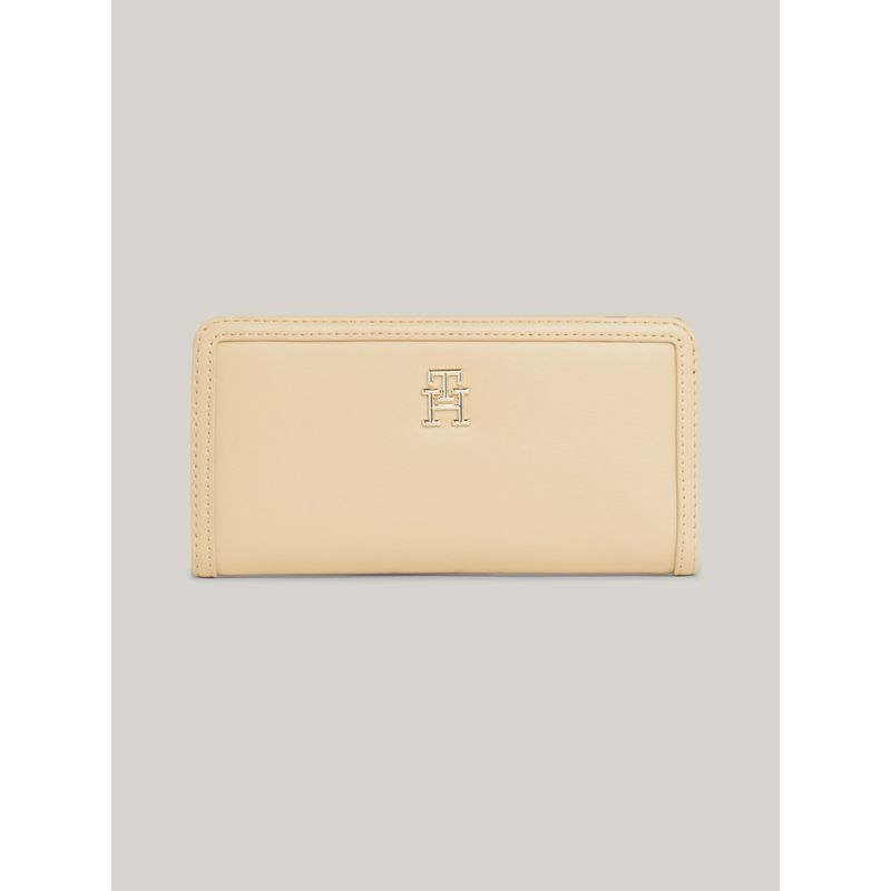 TOMMY HILFIGER - Billetera beige estilizada grande Hilfiger Monotype Tommy Hilfiger