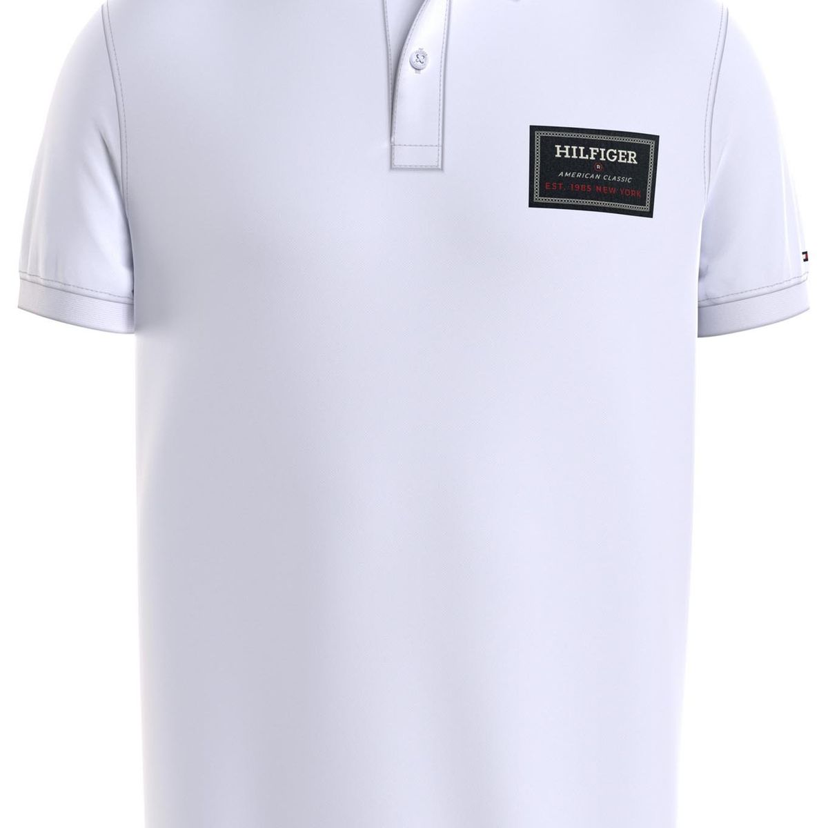 TOMMY HILFIGER - Polo blanco label con logo Tommy Hilfiger