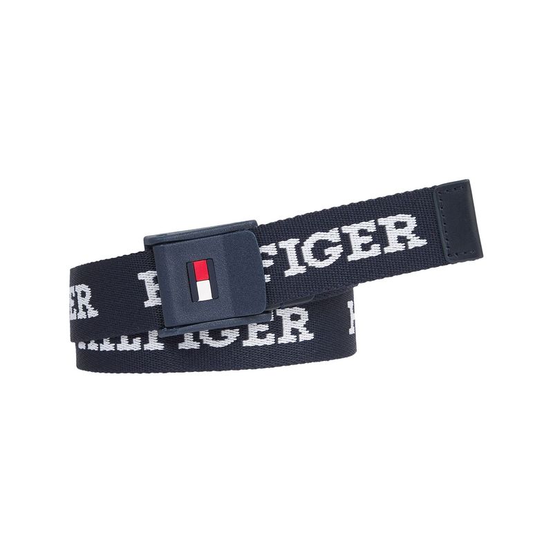 TOMMY HILFIGER - Cinturón blanco textil trenzado de niños Tommy Hilfiger