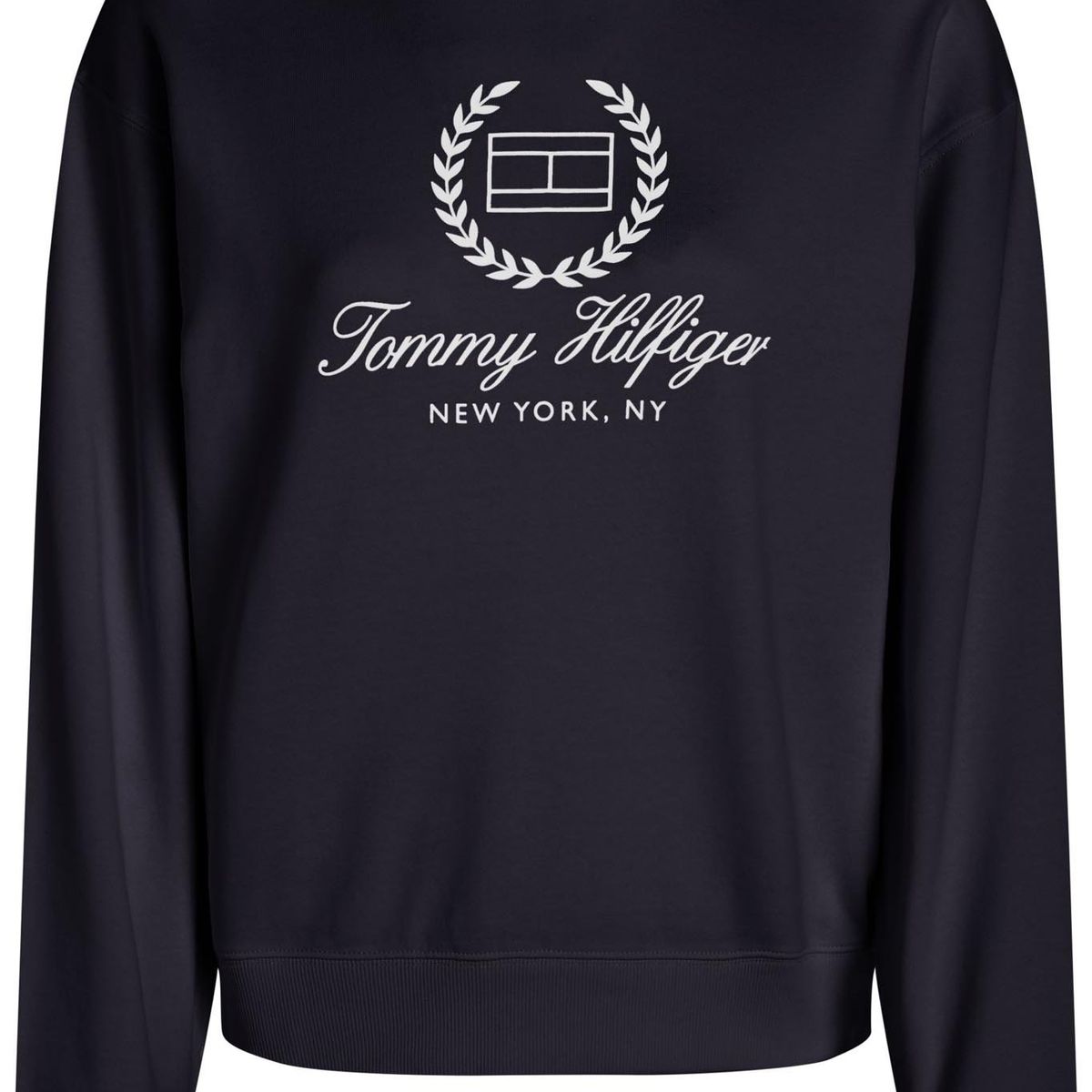 TOMMY HILFIGER - Buzo azul con logo y cuello redondo Tommy Hilfiger