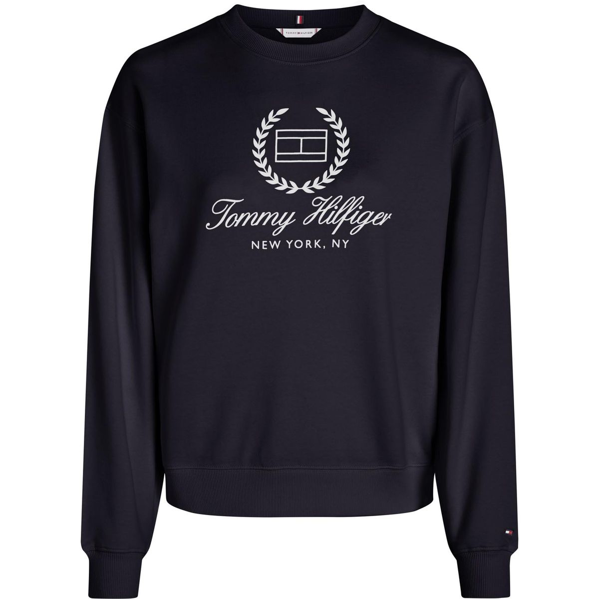 TOMMY HILFIGER - Buzo azul con logo y cuello redondo Tommy Hilfiger