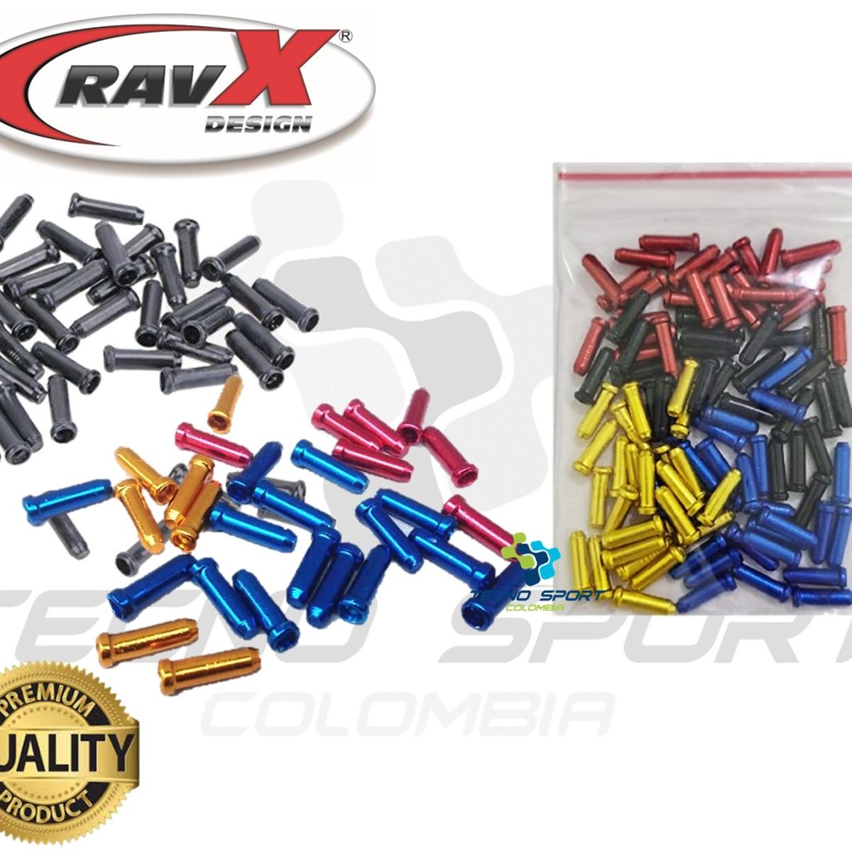 GENERICO - Terminal Tope Guaya Ravx Aluminio Cable Freno Cambio 100und