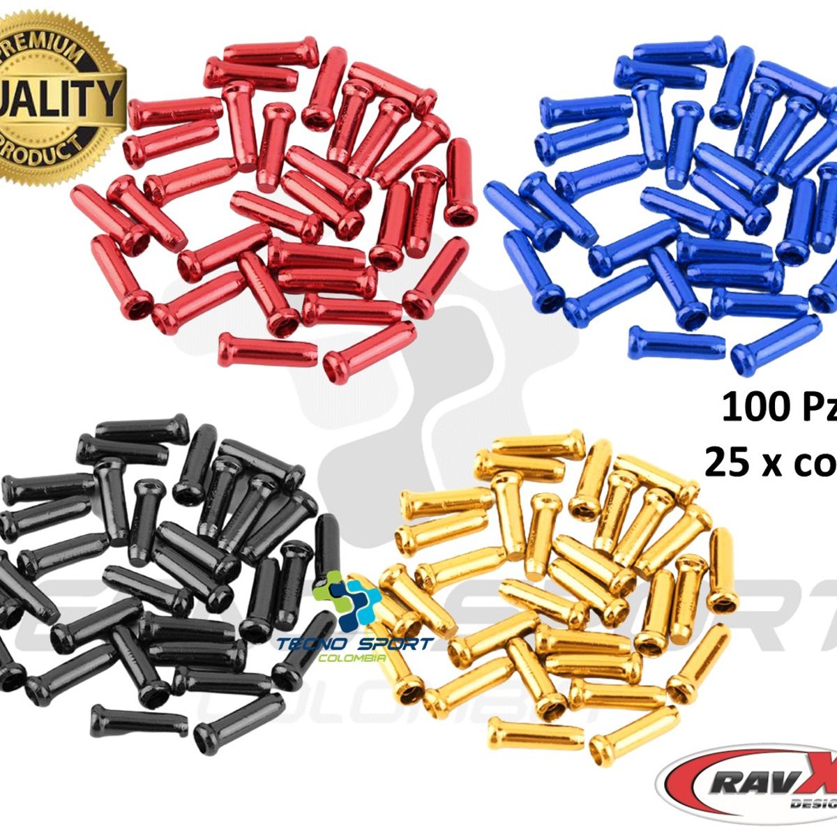 GENERICO - Terminal Tope Guaya Ravx Aluminio Cable Freno Cambio 100und