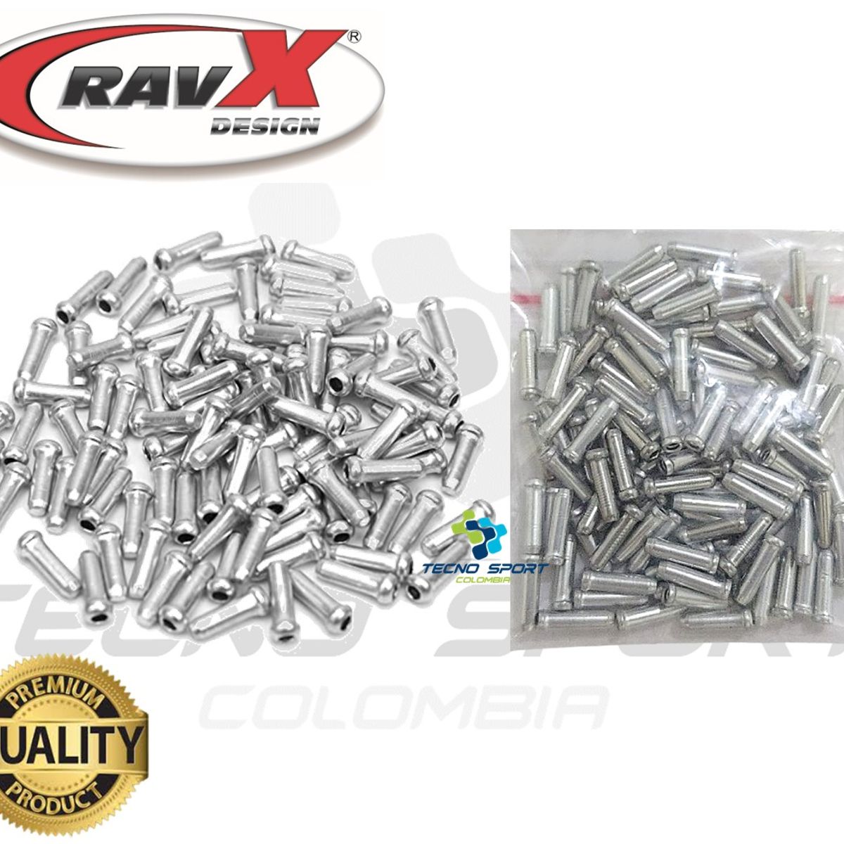 GENERICO - Terminal Tope Guaya Ravx Aluminio Cable Freno Cambio 100und