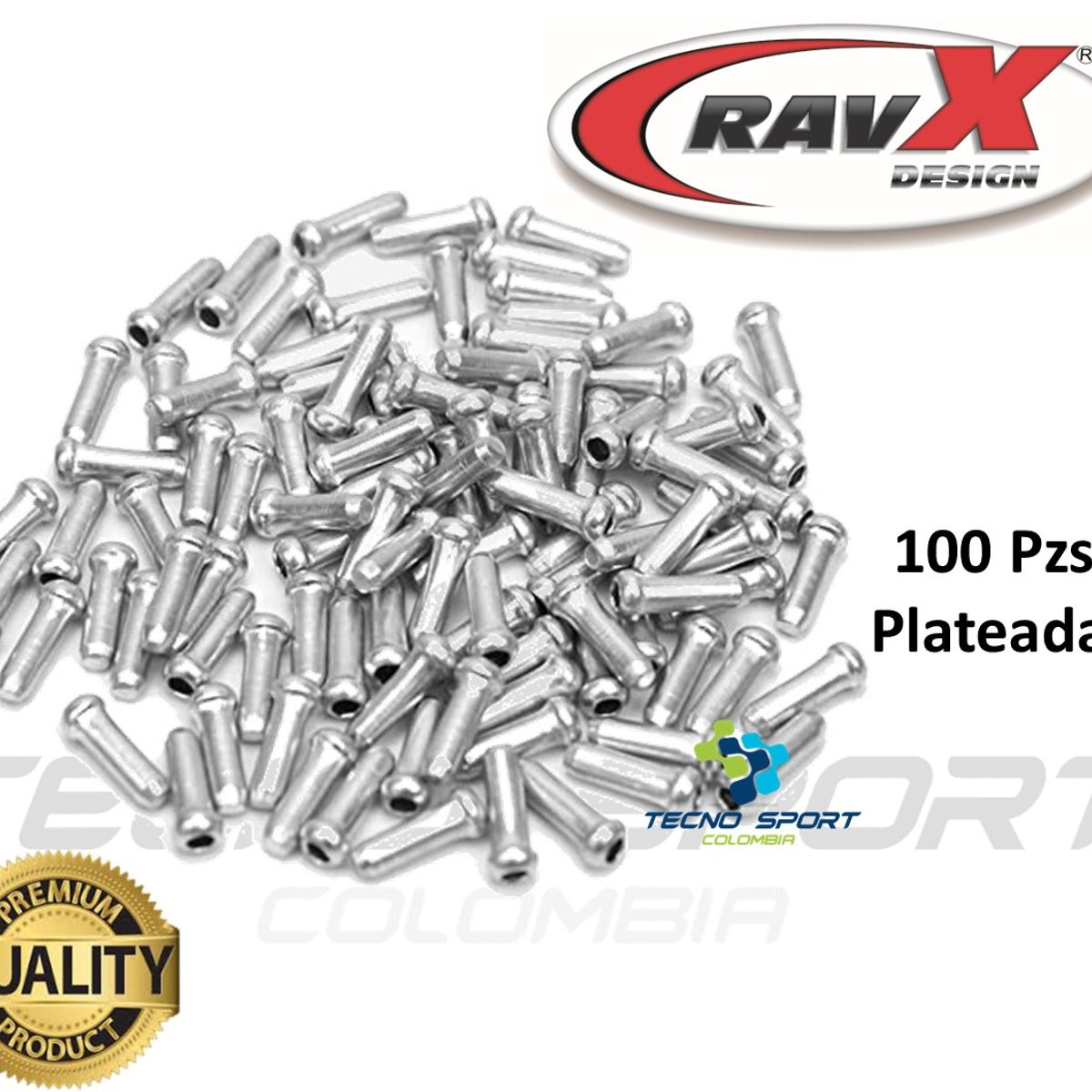GENERICO - Terminal Tope Guaya Ravx Aluminio Cable Freno Cambio 100und