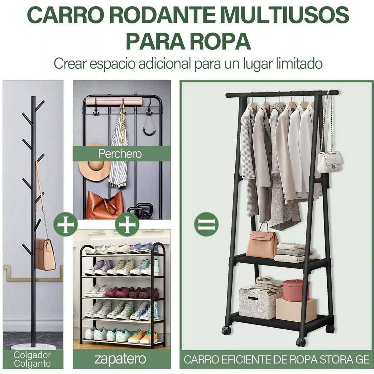 ONE PIXEL - Closet Organizador De Ropa Triangular Con Ruedas One Pixel