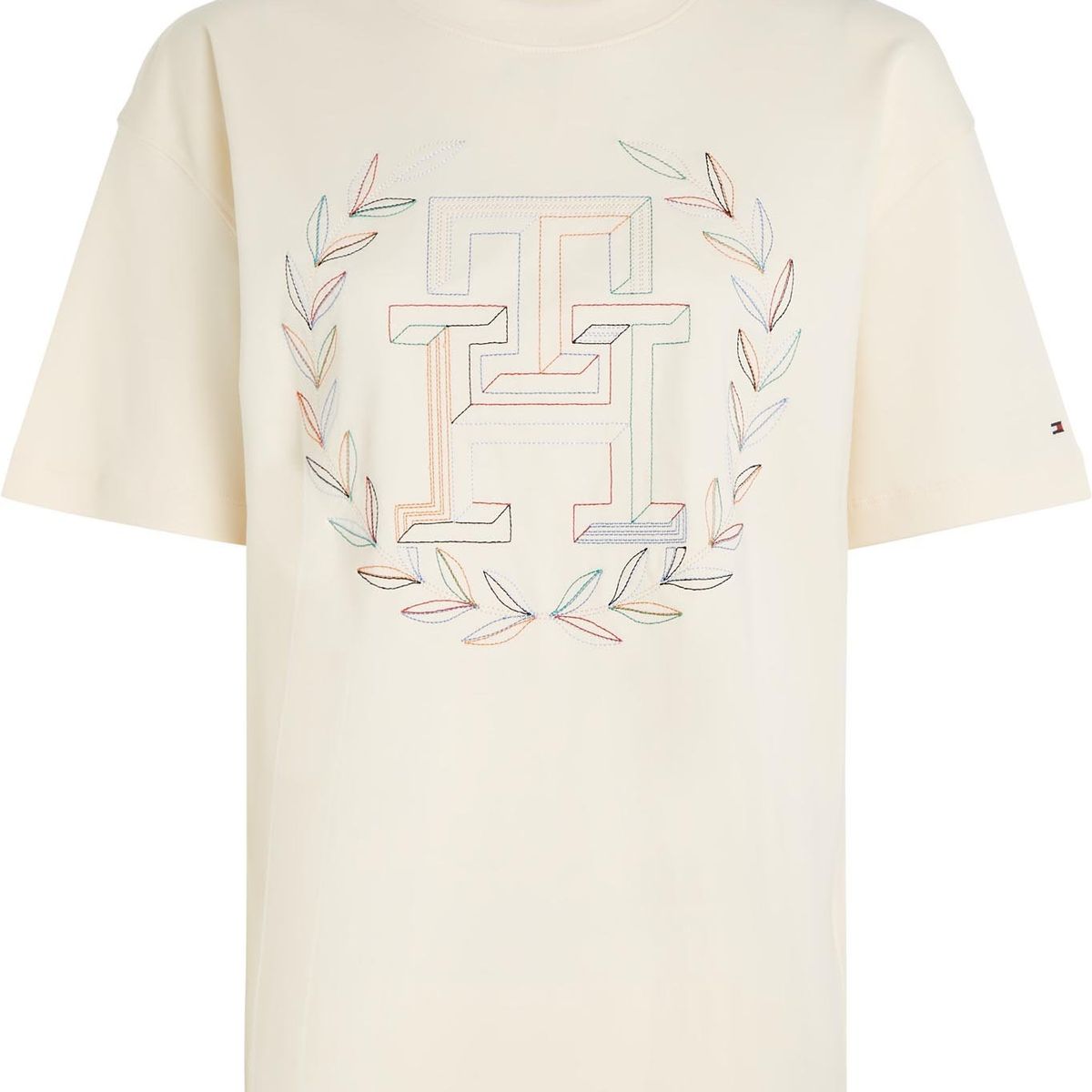 TOMMY HILFIGER - Camiseta blanca con monograma TH Tommy Hilfiger