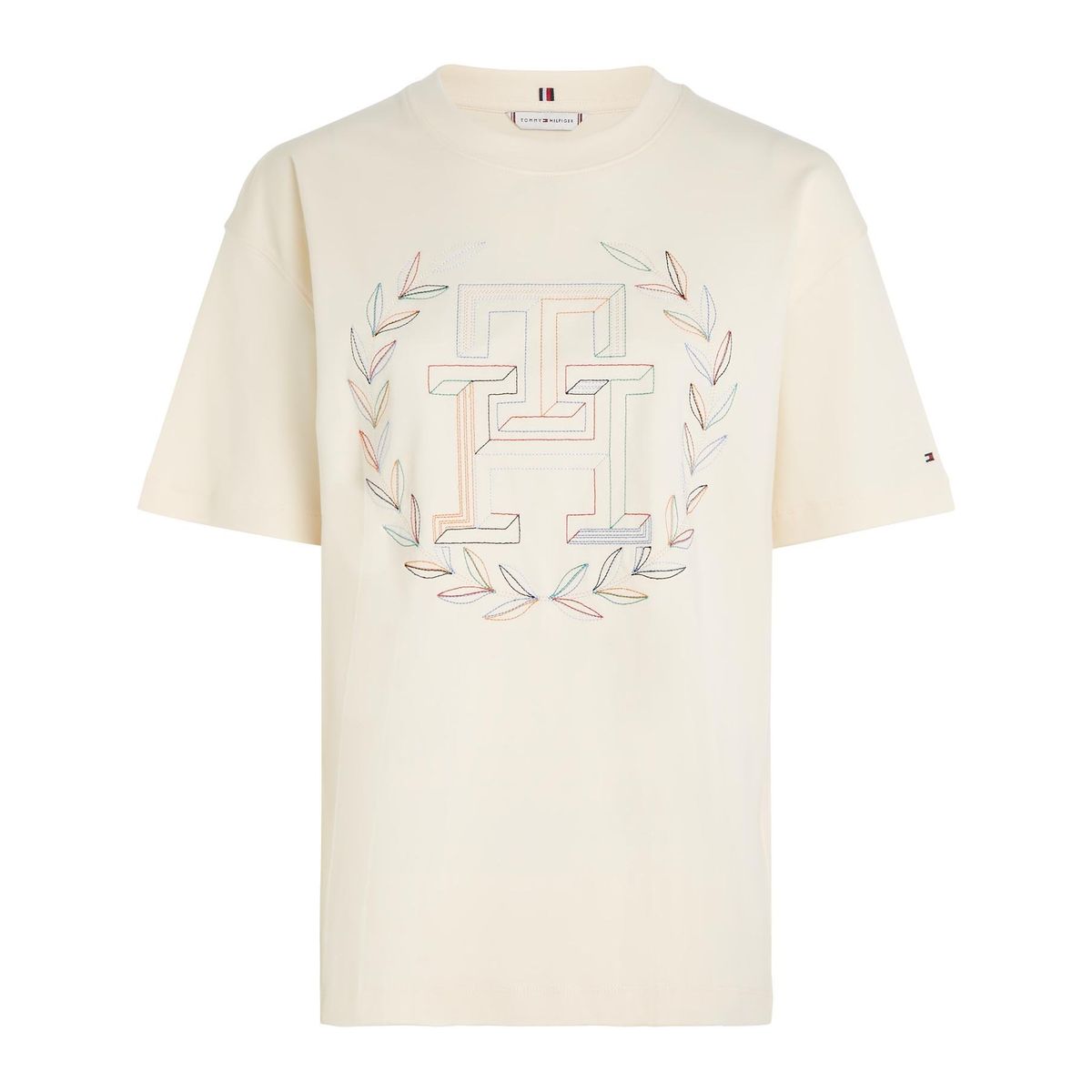 TOMMY HILFIGER - Camiseta blanca con monograma TH Tommy Hilfiger