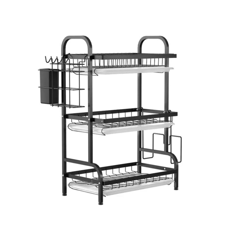 GENERICO - Platero Escurridor Cocina Bandejas 3 Niveles Metálico