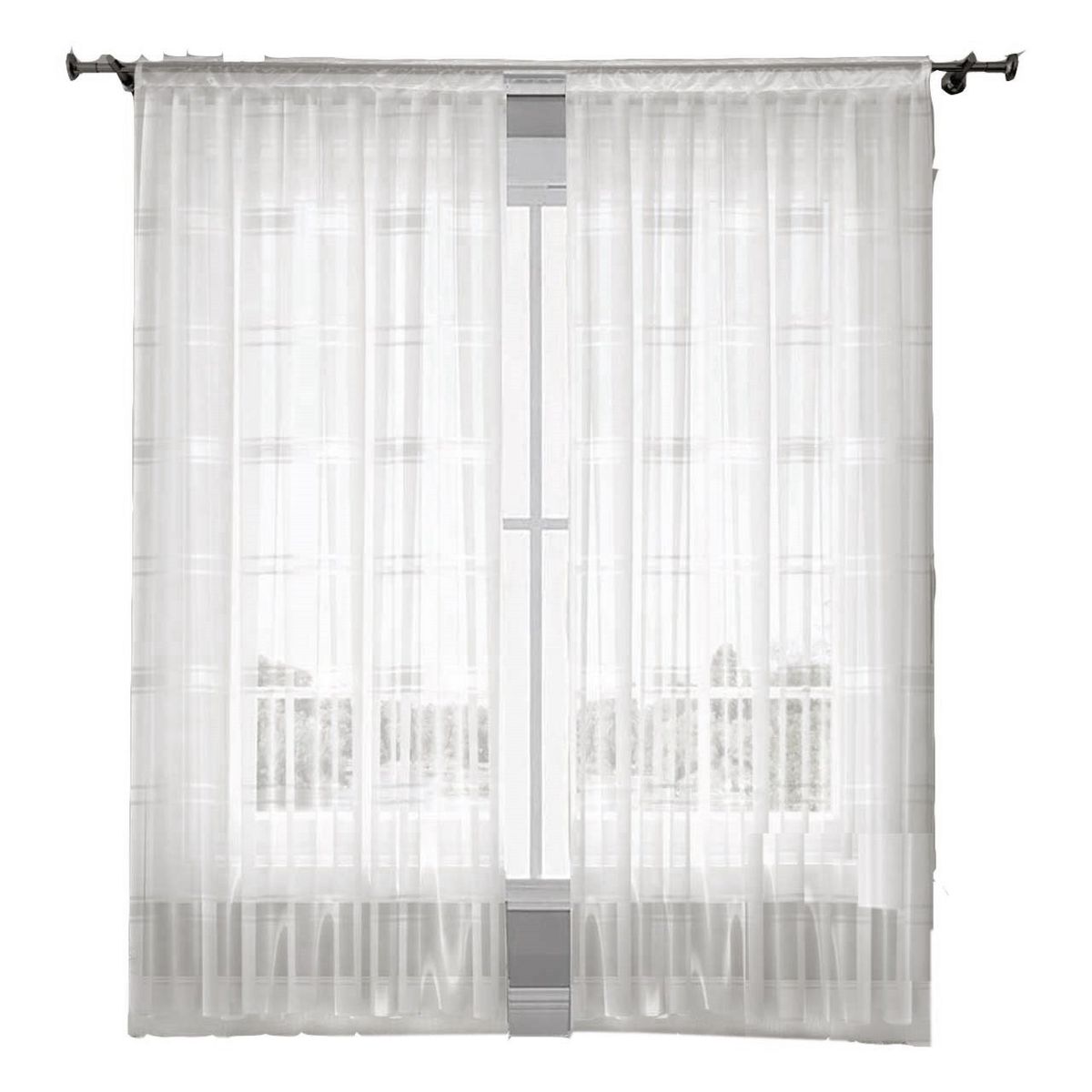 ADVANCE - Cortina Blanca Rayada en Velo Muselina 3 mts x 2.10 mts Entero