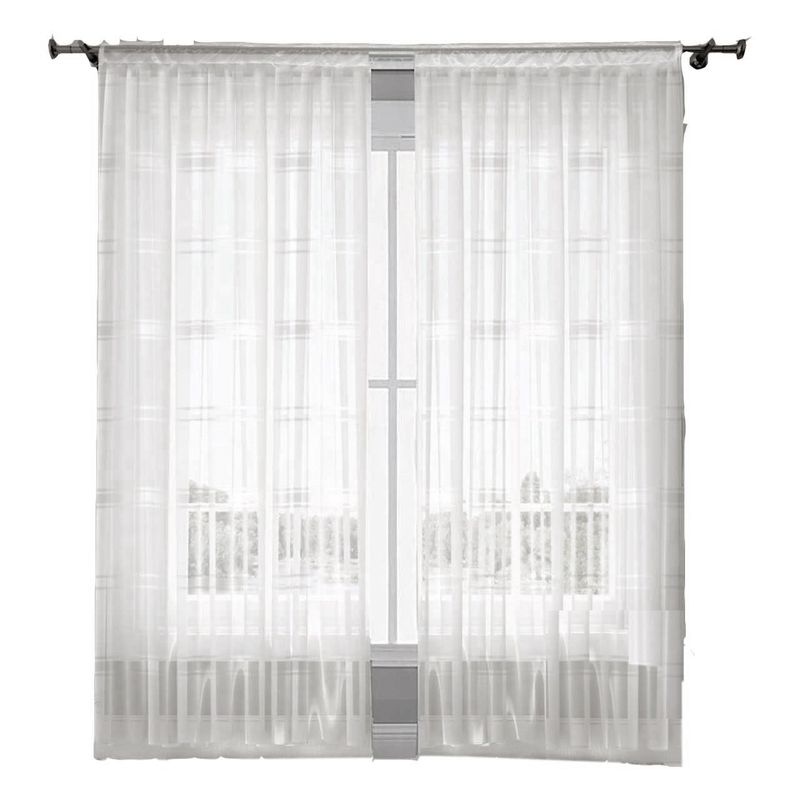 ADVANCE - Cortina Blanca Rayada en Velo Muselina 3 mts x 2.10 mts Entero