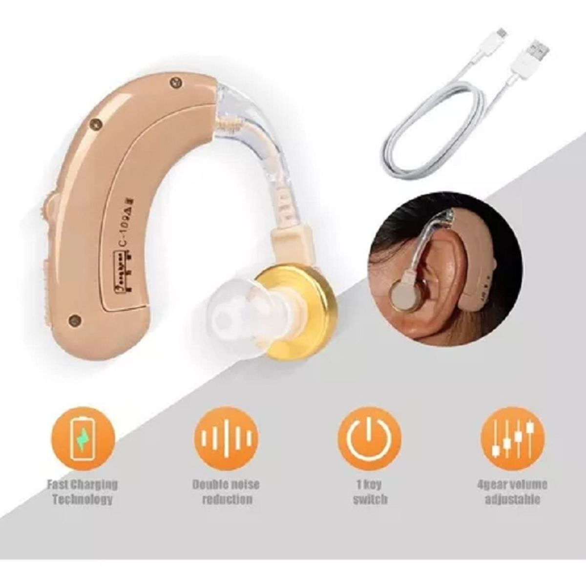 GENERICO - Audífono  Mejora Capacidad Auditiva Para Sordos