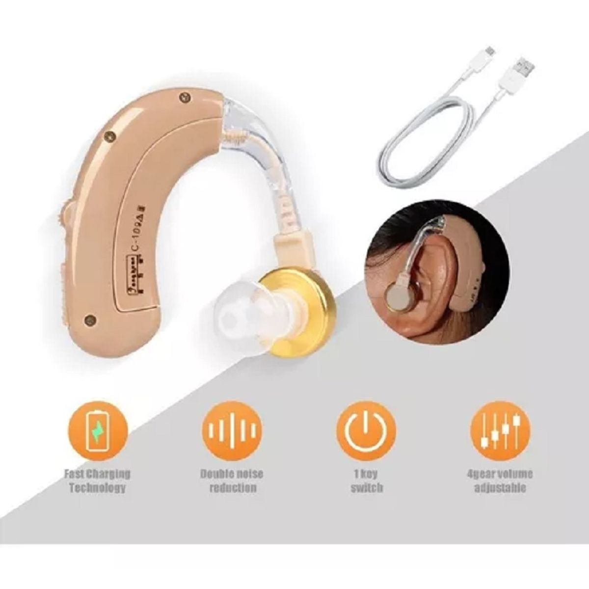 GENERICO - Audífono  Mejora Capacidad Auditiva Para Sordos