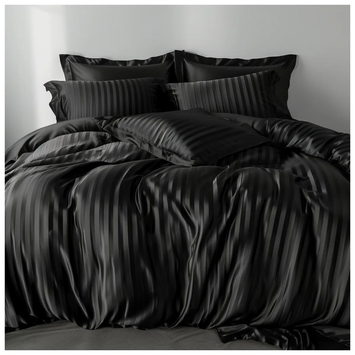 KARYTEX - COMBO Duvet + Juego de Sabanas Embozado + Plumon Liso Doble Negro