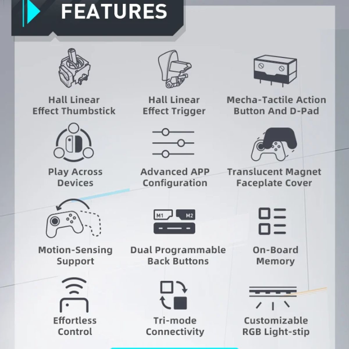 MACHENIKE - Control Joystick Inalámbrico Machenike G5 Pro Pro Negro