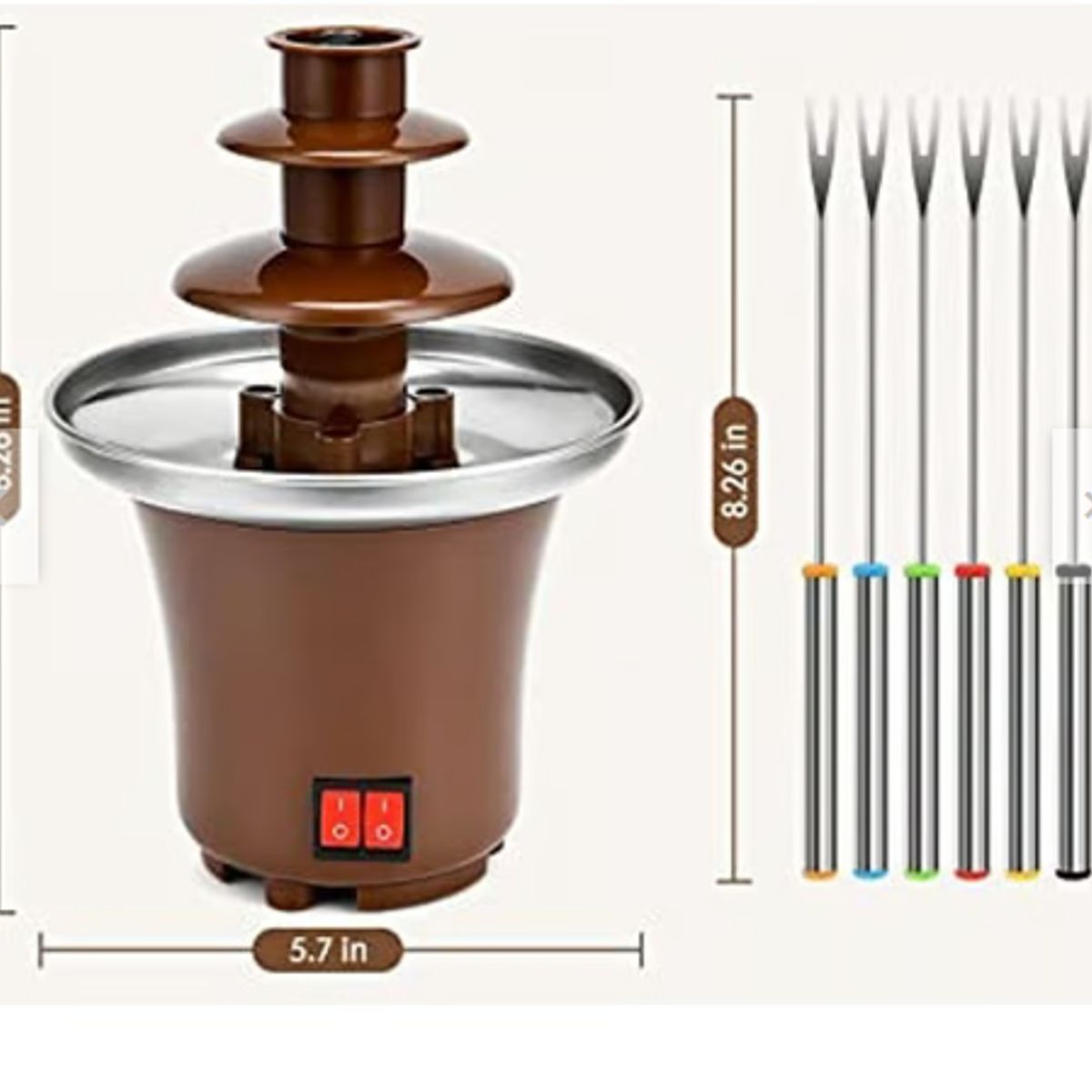 GENERAL - Mini Fuente De Chocolate Electrica Portatil 3 Pisos Color Cafe