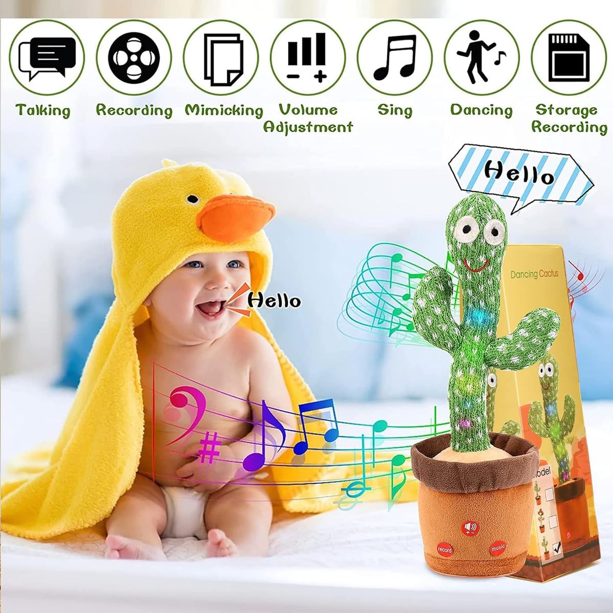 GENERICO - Cactus Bailarín Canta Repite Lo Que Hablas Recargable