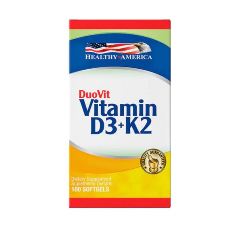 HEALTHY AMERICA - Duo-Vit vitamina D3 + K2 100 Softgels - Healthy America