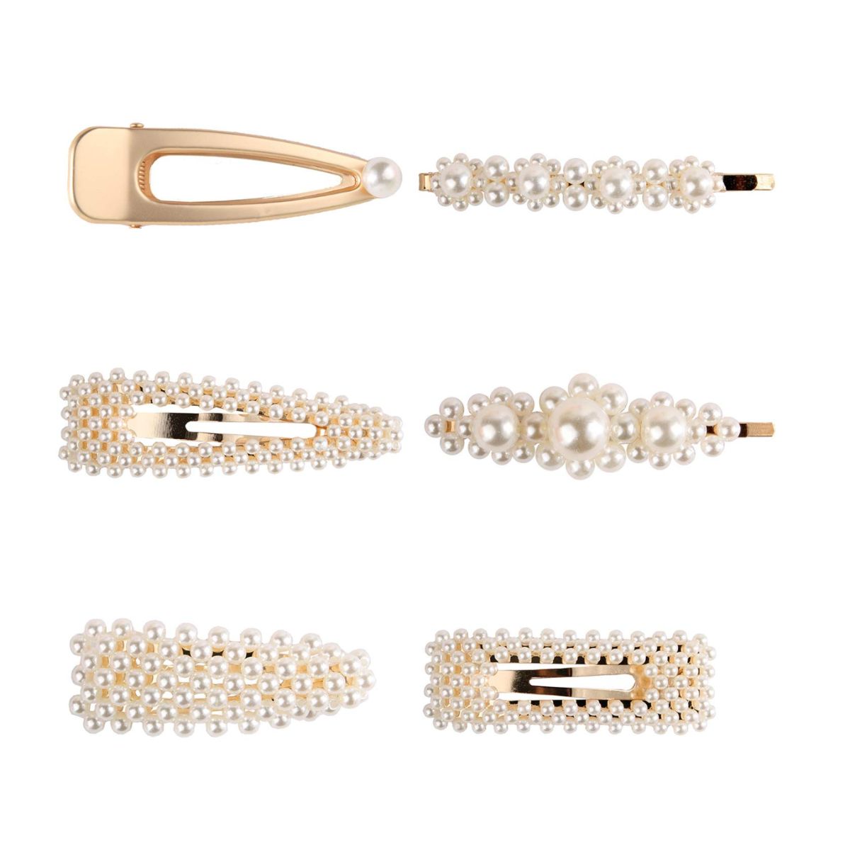 GENERICO - Set Pinzas x 4 Unid Gancho Hebilla Clips de Perlas Accesorio Cabello