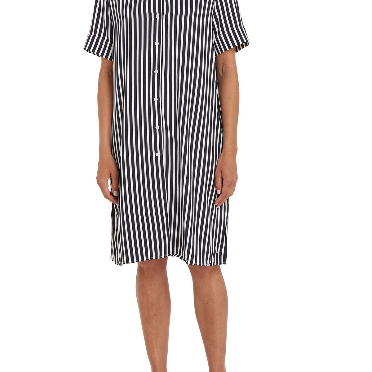 TOMMY HILFIGER - Vestido negro amplio de rayas Tommy Hilfiger