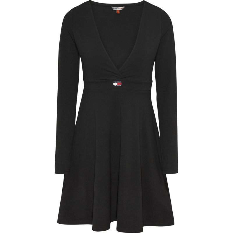 TOMMY HILFIGER - Vestido negro manga larga Tommy Jeans