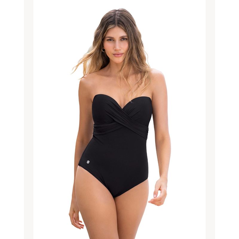 LEONISA - Leonisa Vestido de baño strapless con realce incorporado en las copas
