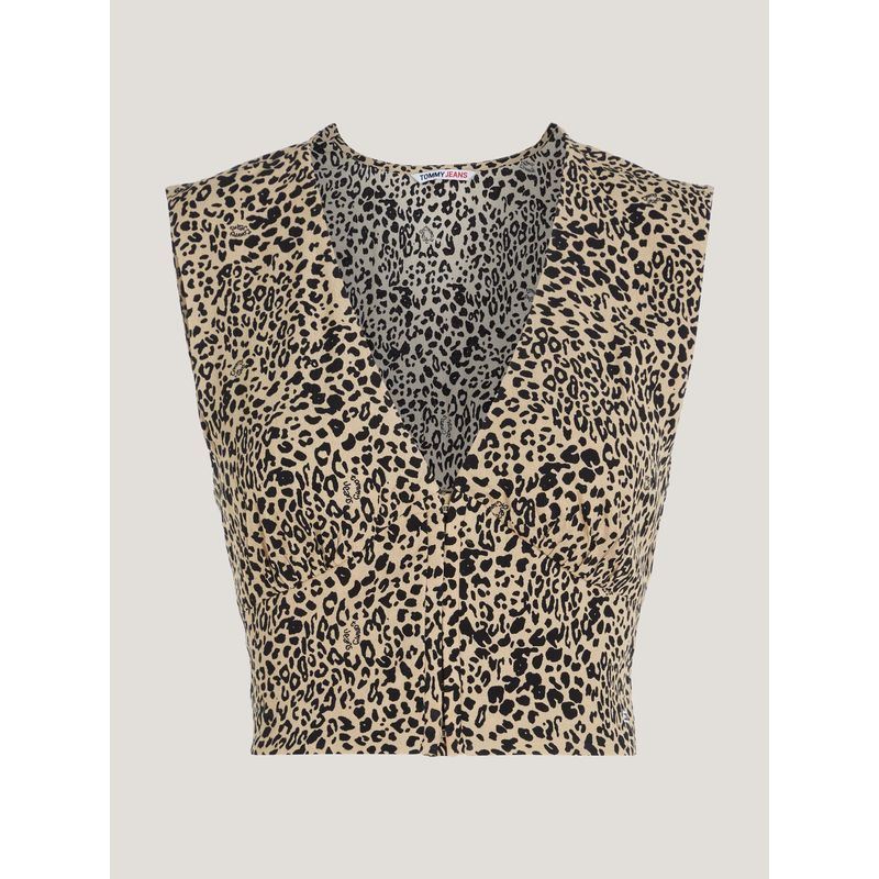 TOMMY HILFIGER - Crop Top Con Estampado De Leopardo Tommy Jeans