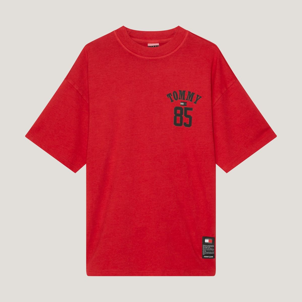 TOMMY HILFIGER - Camiseta roja con logo 1985 Tommy Jeans