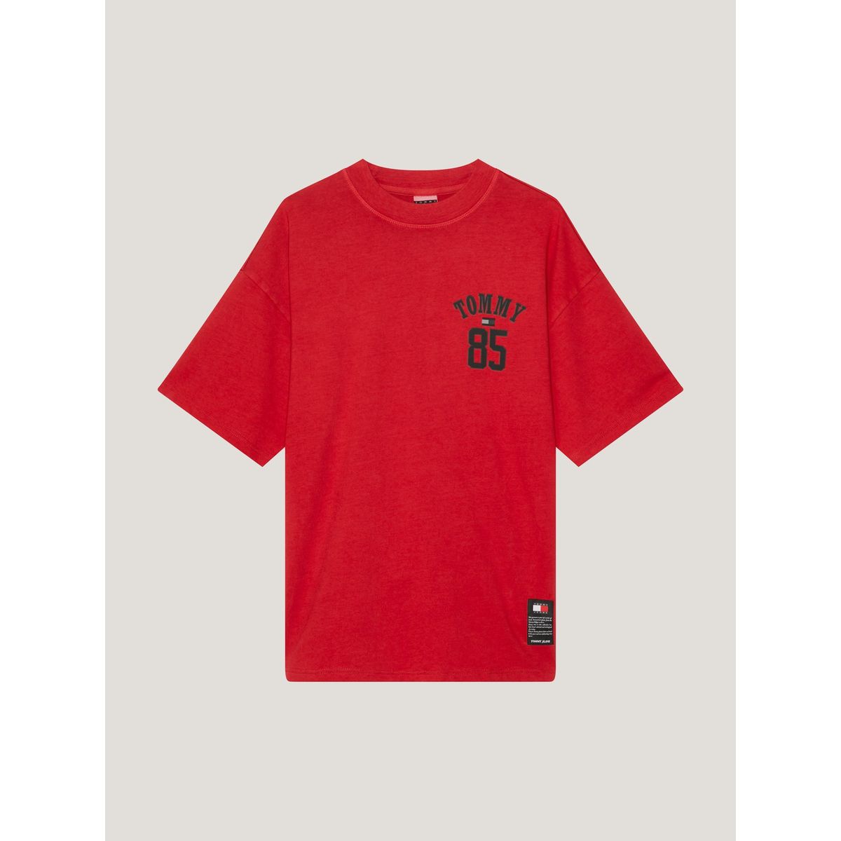 TOMMY HILFIGER - Camiseta roja con logo 1985 Tommy Jeans