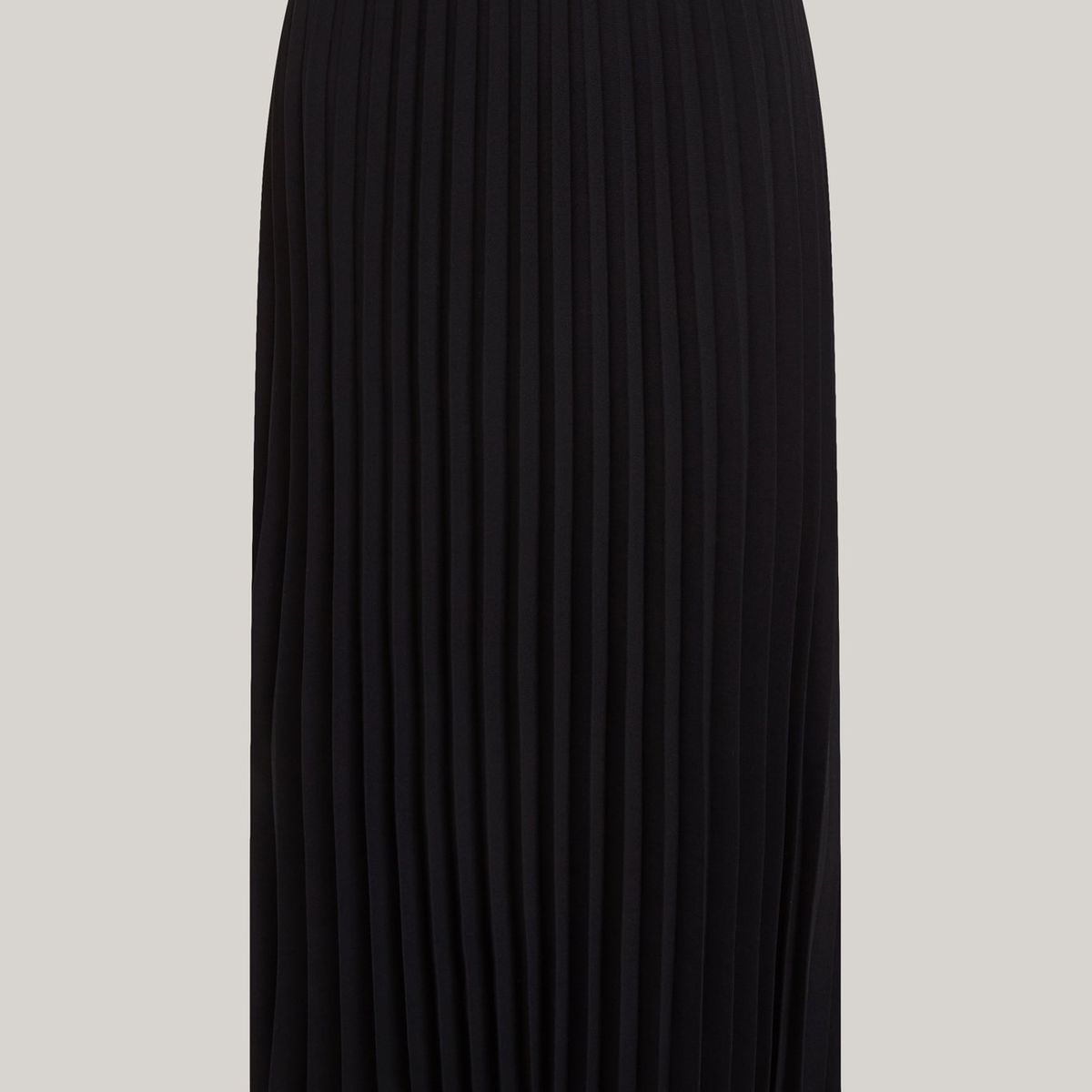 TOMMY HILFIGER - Falda negro midi plisada con logo en la cintura Tommy Hilfiger