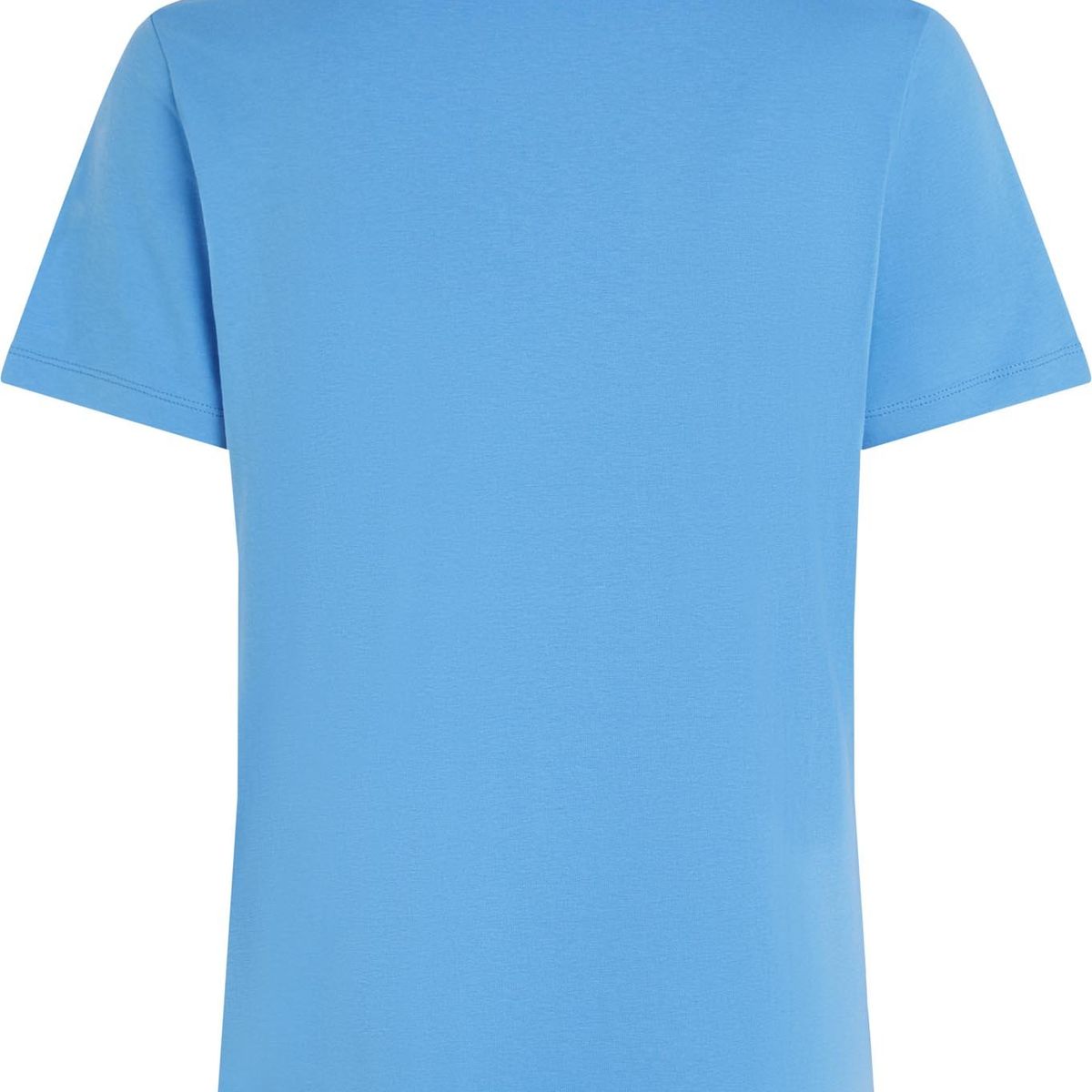 TOMMY HILFIGER - Camiseta azul de cuello redondo con monograma TH Tommy Hilfiger