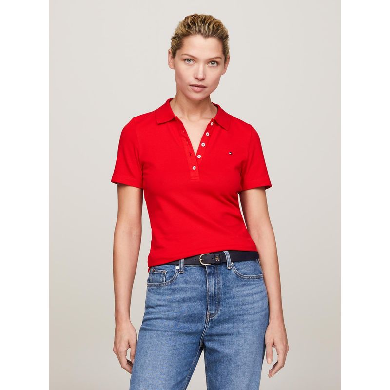 TOMMY HILFIGER - Polo rojo 1985 Collection de corte slim con logo Tommy Hilfiger