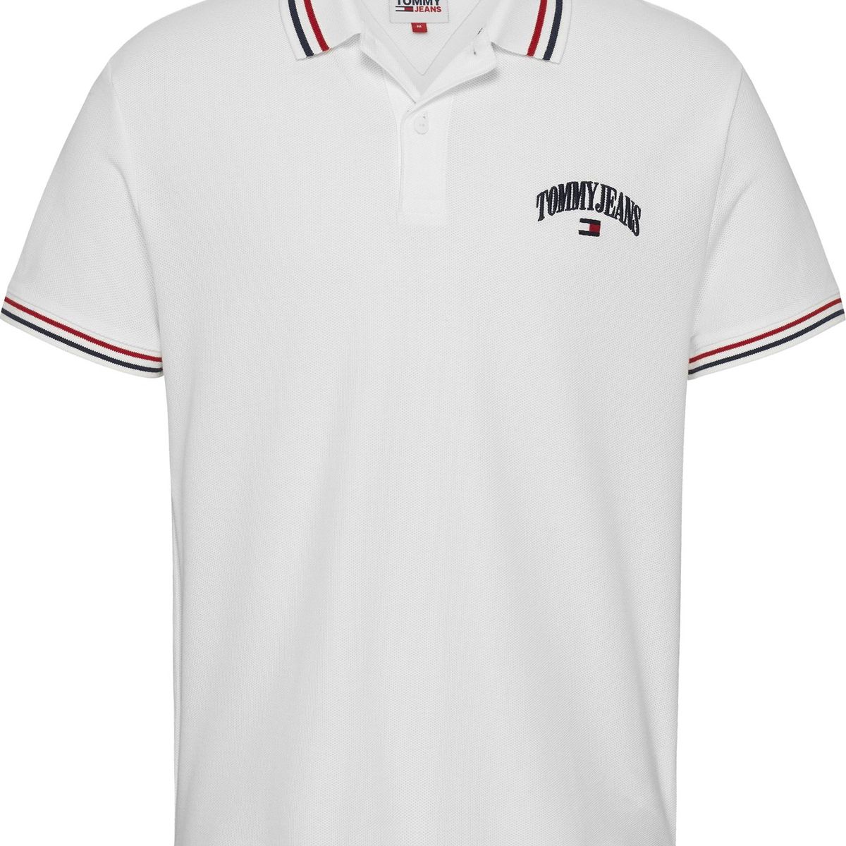 TOMMY HILFIGER - Polo blanco de corte clásico con logo bordado Tommy Jeans
