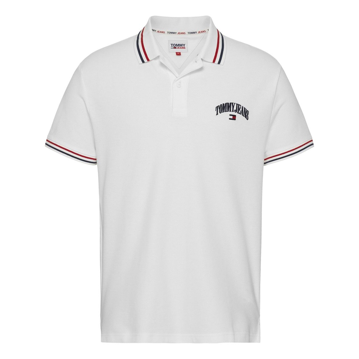 TOMMY HILFIGER - Polo blanco de corte clásico con logo bordado Tommy Jeans