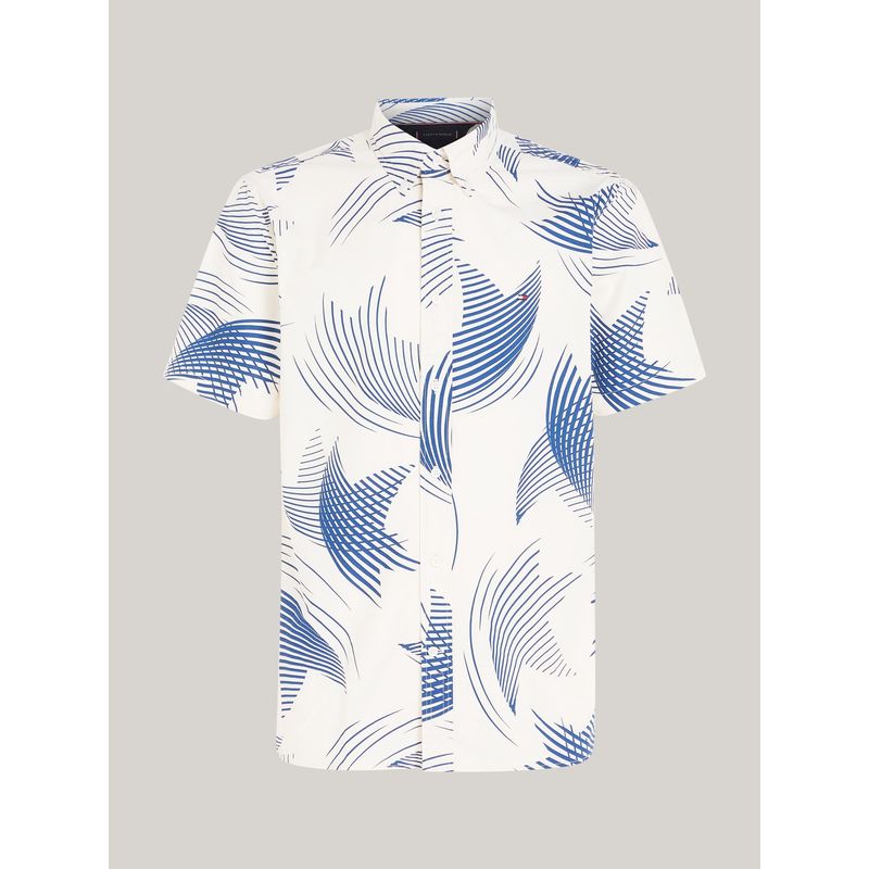 TOMMY HILFIGER - Camisa Beige con estampado ondulantes Tommy Hilfiger